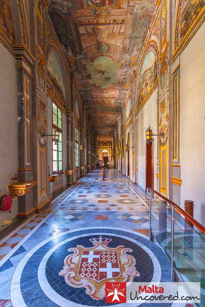 Grandmaster Palace Interior in Valletta, Malta Editorial